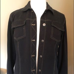 coldwater creek knit denim jacket